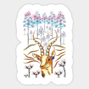 Vibrant Jungle Antelope Sticker